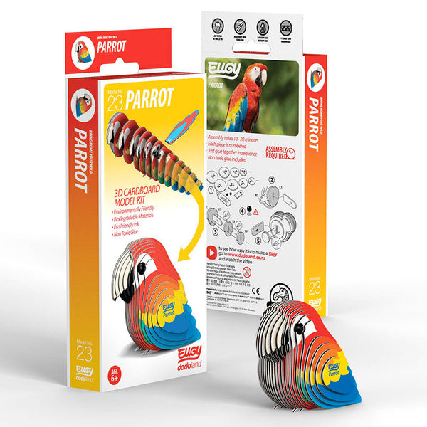 3D Cardboard Model Kit | Parrot | Eugy