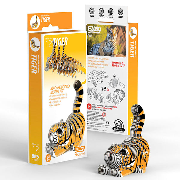 3D Cardboard Model Kit | Tiger | Eugy