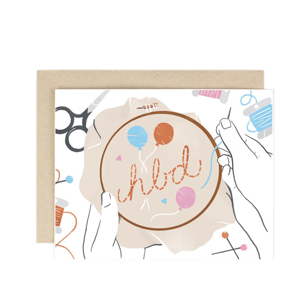 Birthday Card | HBD Embroidery | Amy Heitman