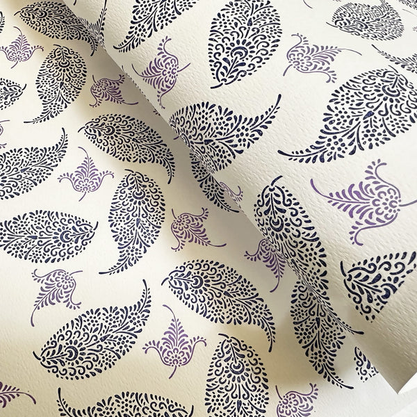 Italian Paper | Letterpress | Palm Leaves | Blue | PBA.LTP.010