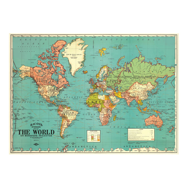 Vintage Poster | World Map 4 | Cavallini & Co.