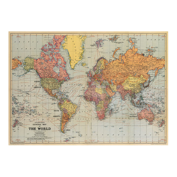 Vintage Poster | World Map | Cavallini & Co.