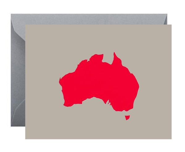 Australiana Card | Australia Map | Neon Coral | Me & Amber