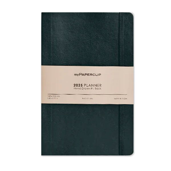 2025 Planner | Weekly | Hand Drawn PU Back | myPaperclip | 3 COLOUR OPTIONS AVAILABLE