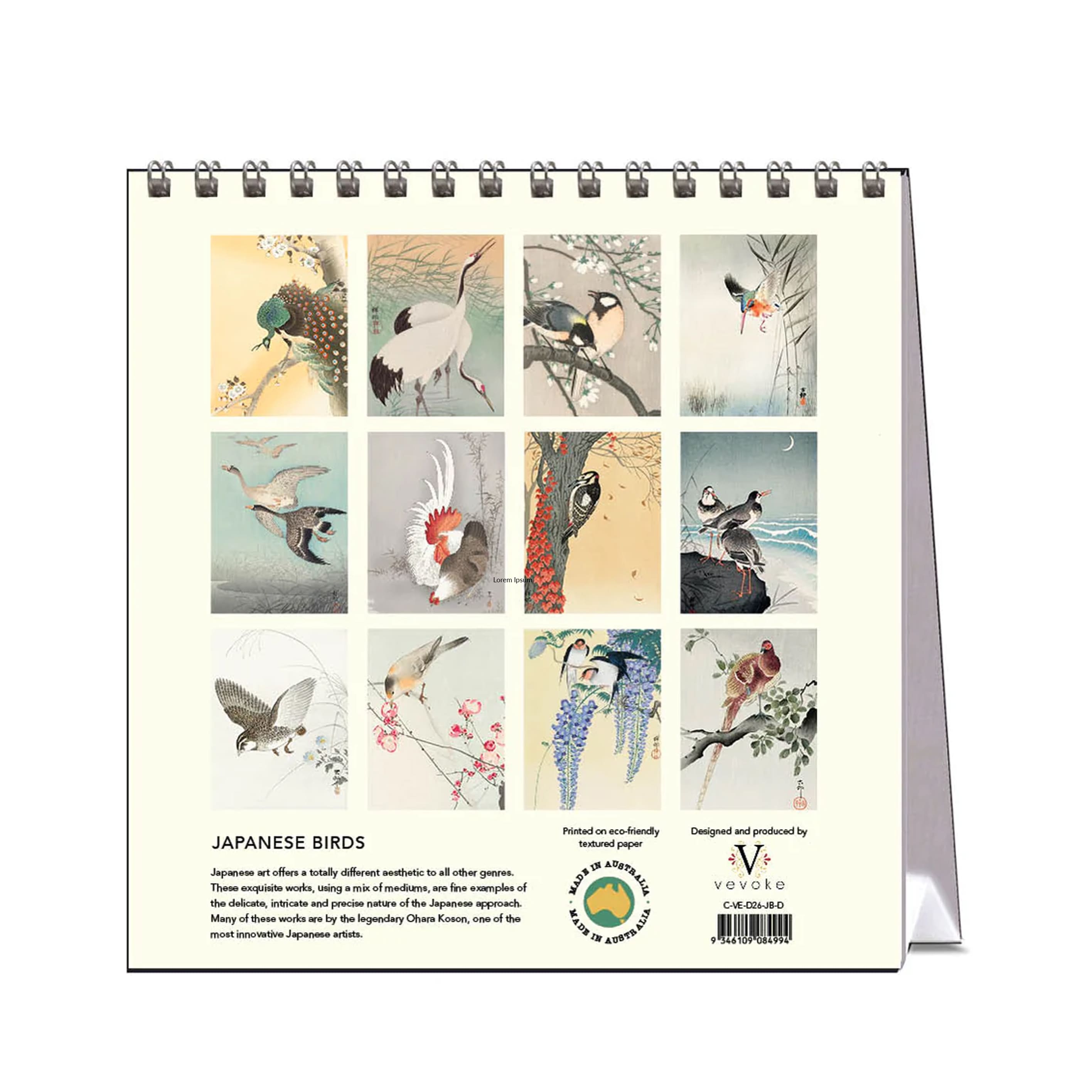 2026 Desk Calendar | Japanese Birds | Vevoke