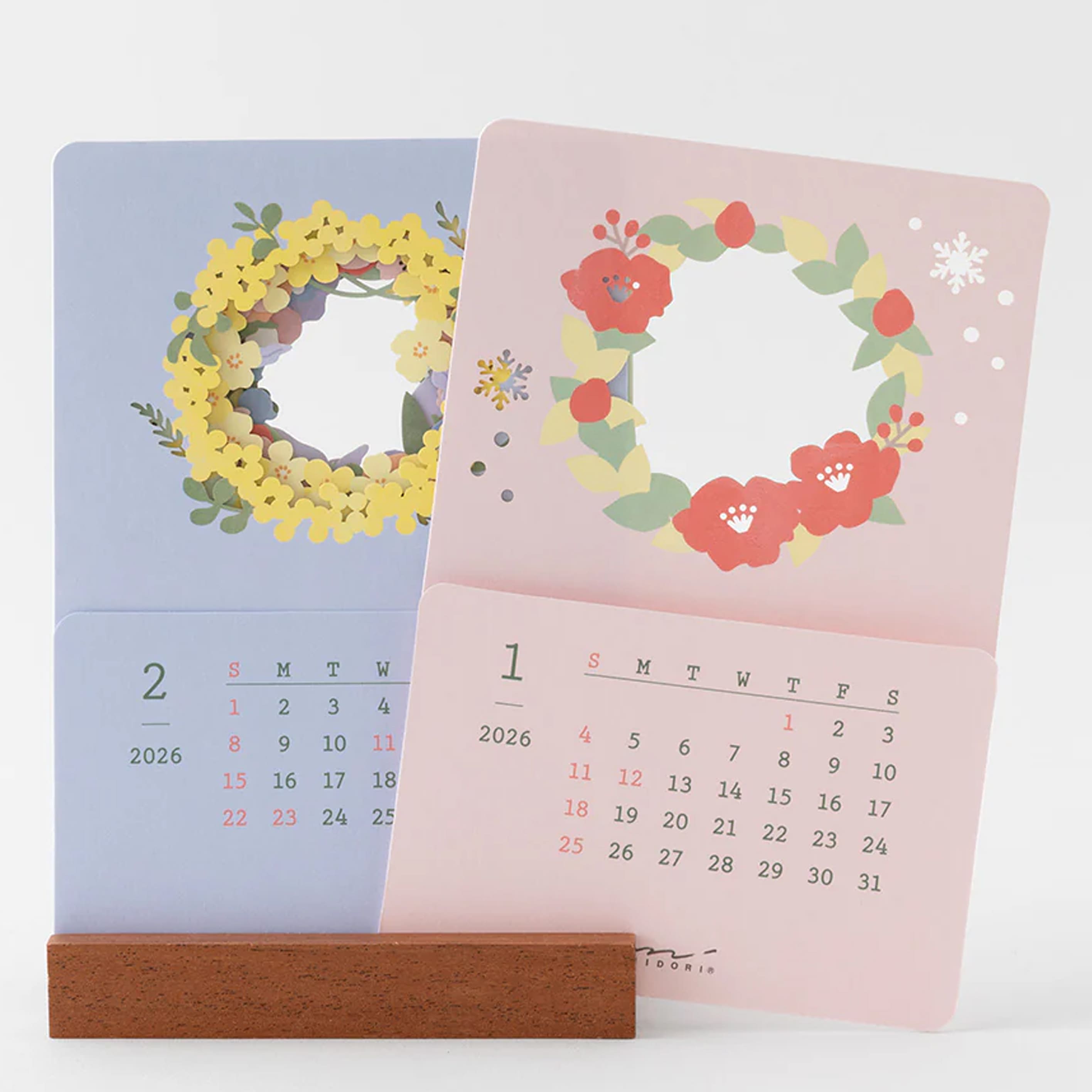 2026 Desk Calendar | Laser Cut | Flower | Midori