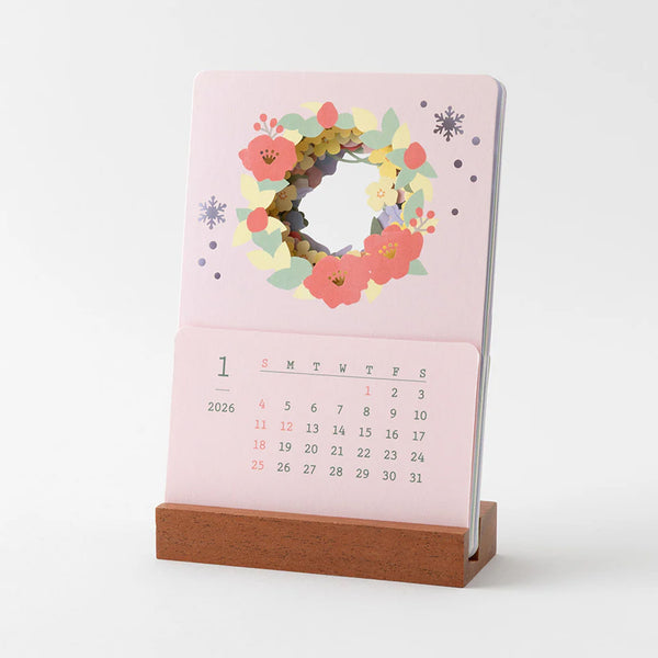 2026 Desk Calendar | Laser Cut | Flower | Midori
