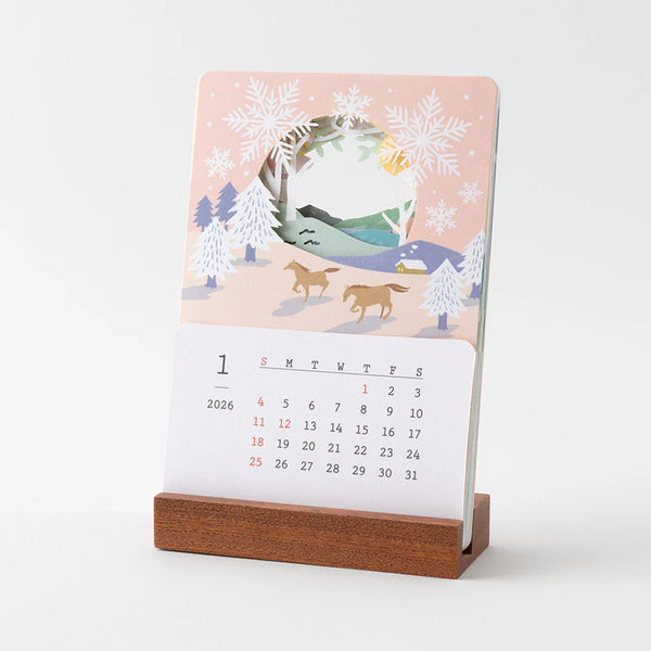 2026 Desk Calendar | Laser Cut | Landscape | Midori