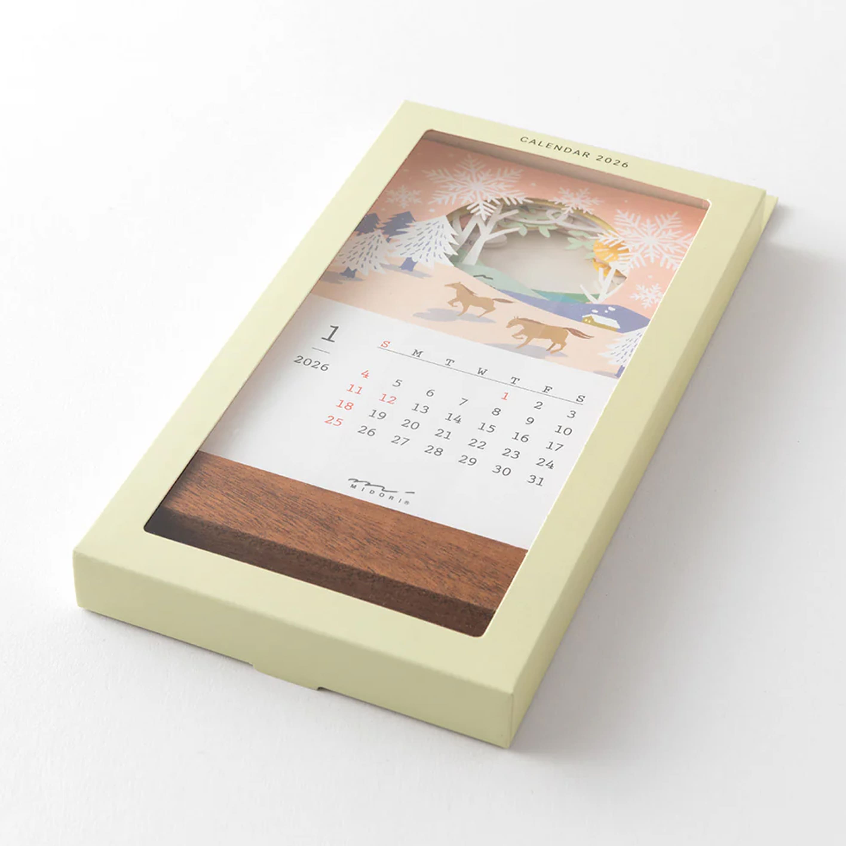 2026 Desk Calendar | Laser Cut | Landscape | Midori