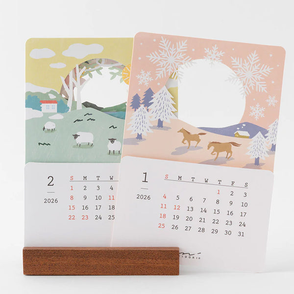 2026 Desk Calendar | Laser Cut | Landscape | Midori