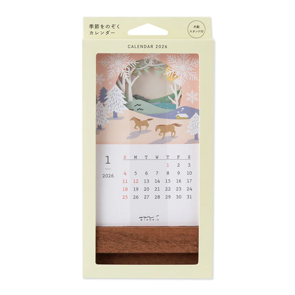 2026 Desk Calendar | Laser Cut | Landscape | Midori