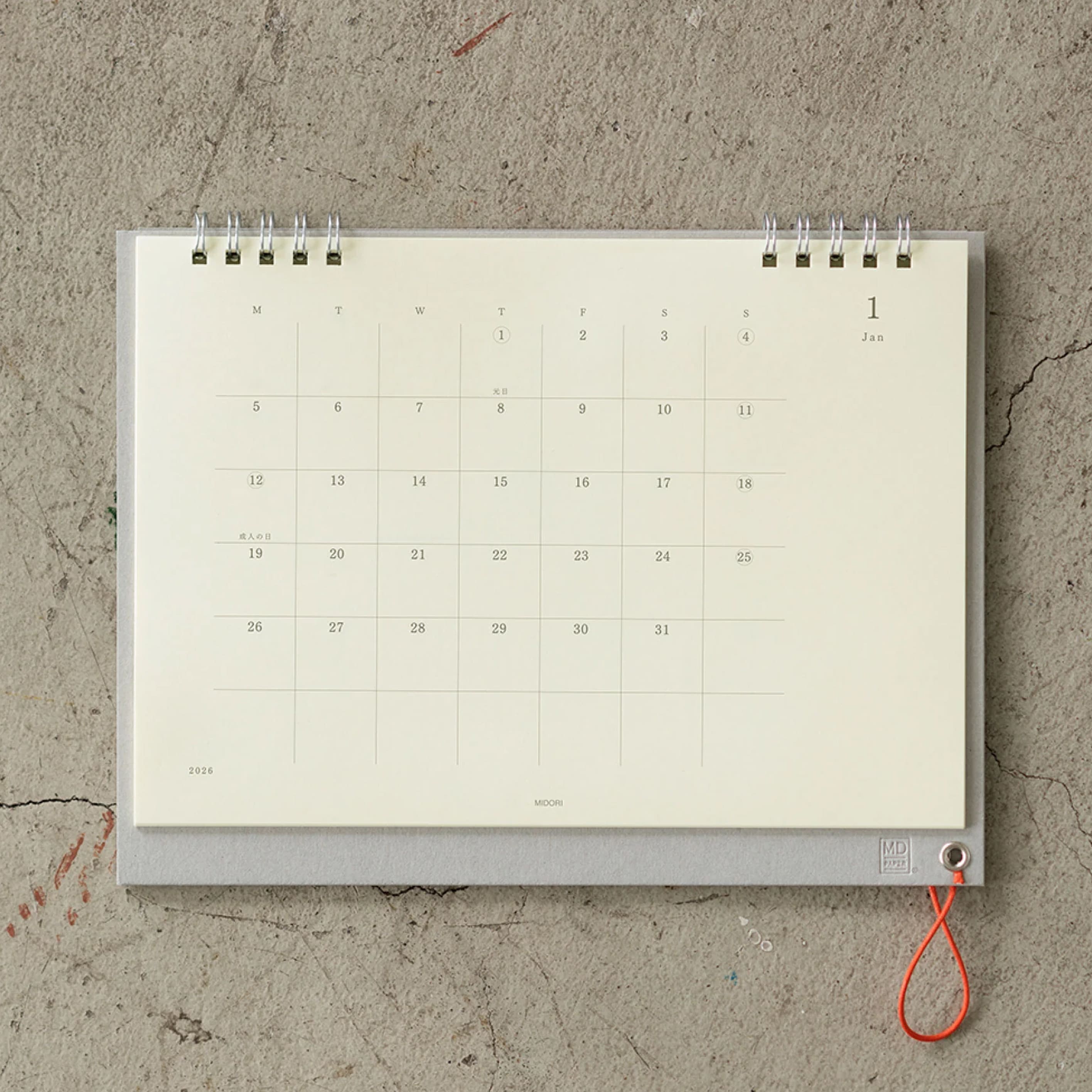 2026 Desk Calendar | Single Monthly | MD Paper | Midori