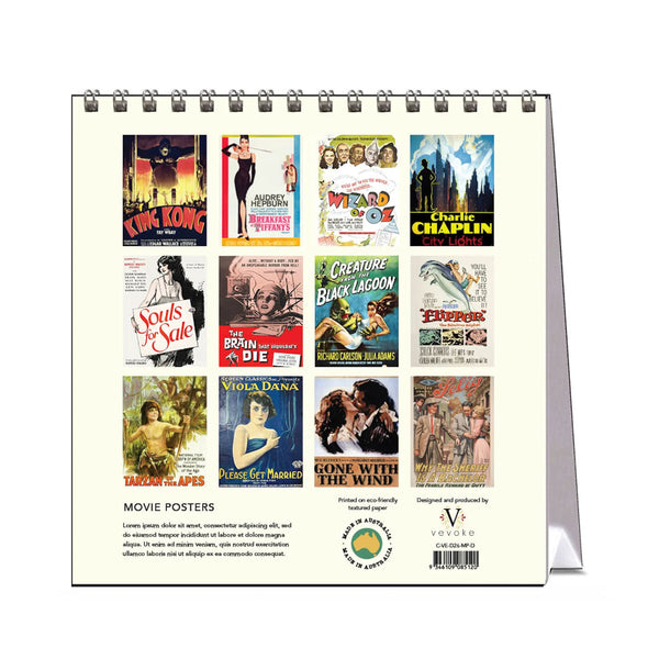2026 Desk Calendar | Movie Posters | Vevoke