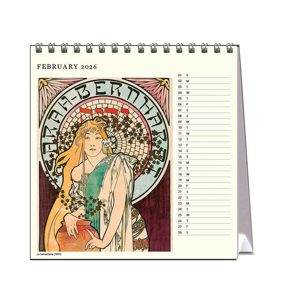 2026 Desk Calendar | Mucha | Vevoke