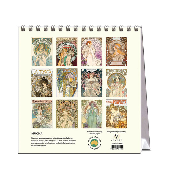 2026 Desk Calendar | Mucha | Vevoke