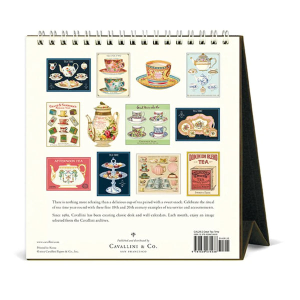 2026 Desk Calendar | Tea Time | Cavallini & Co.