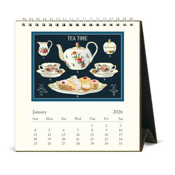 2026 Desk Calendar | Tea Time | Cavallini & Co.