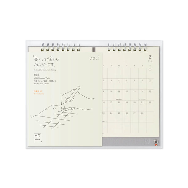 2026 Desk Calendar | Twin Monthly | MD Paper | Midori