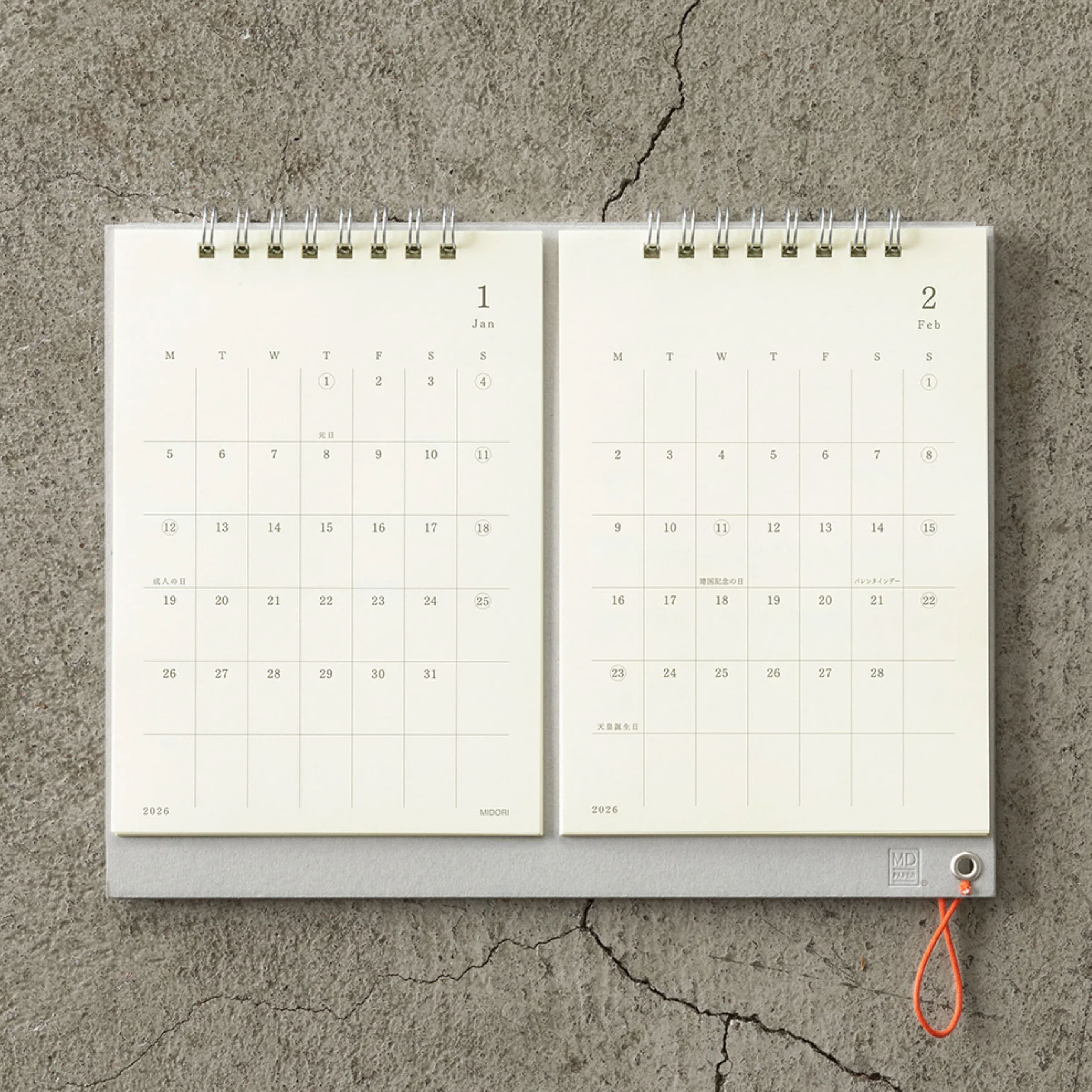 2026 Desk Calendar | Twin Monthly | MD Paper | Midori