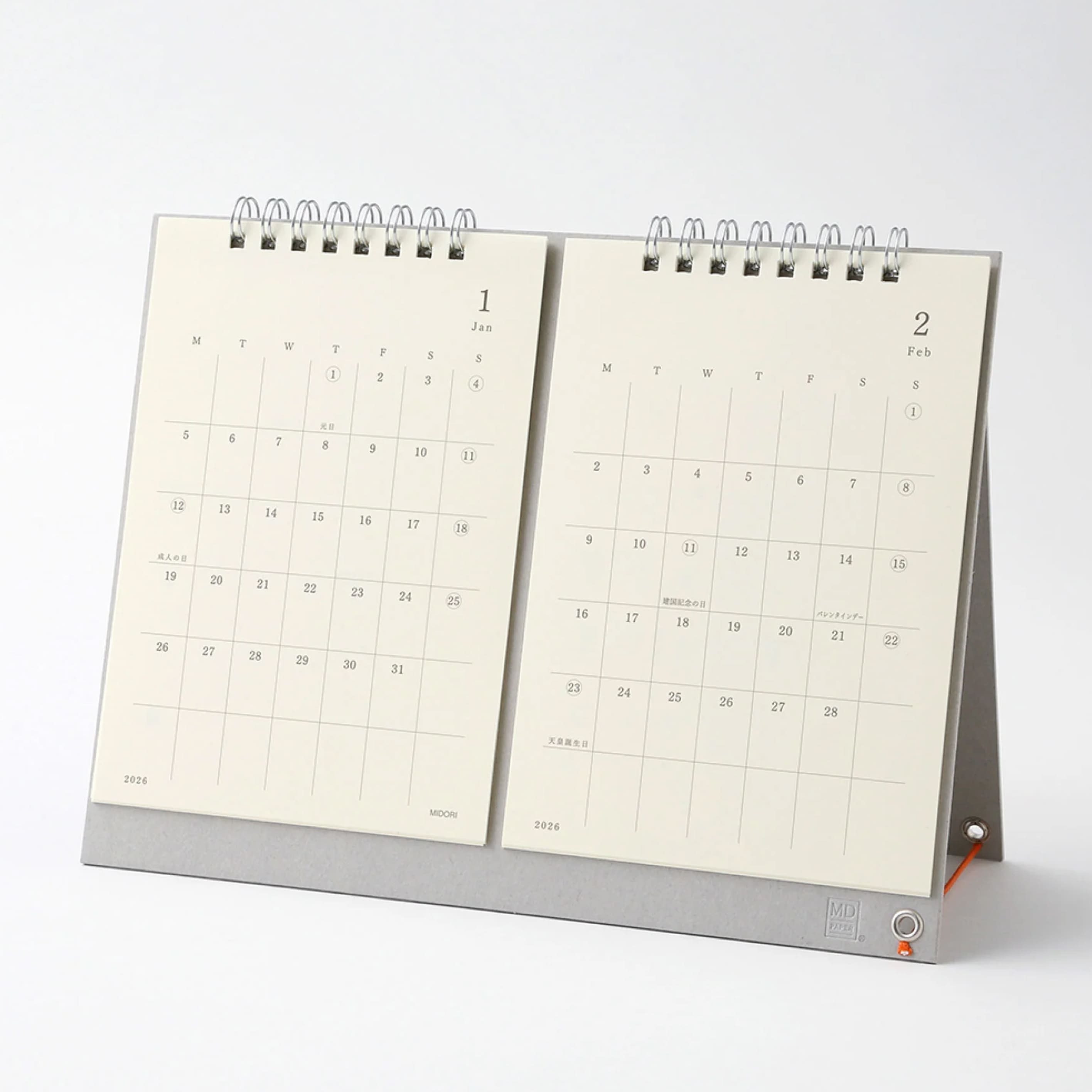 2026 Desk Calendar | Twin Monthly | MD Paper | Midori