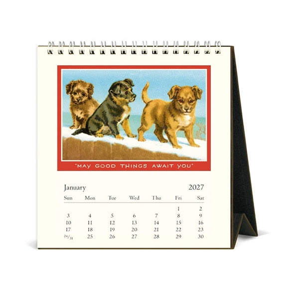 2027 Desk Calendar | Vintage Dogs | Cavallini & Co.