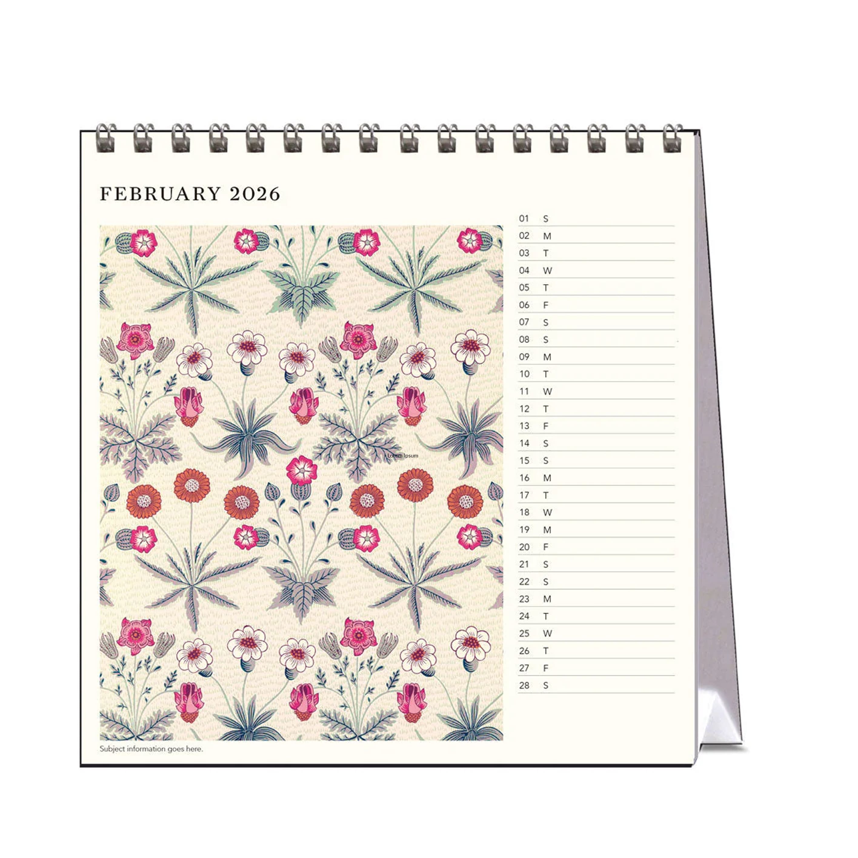 2026 Desk Calendar | William Morris | Vevoke