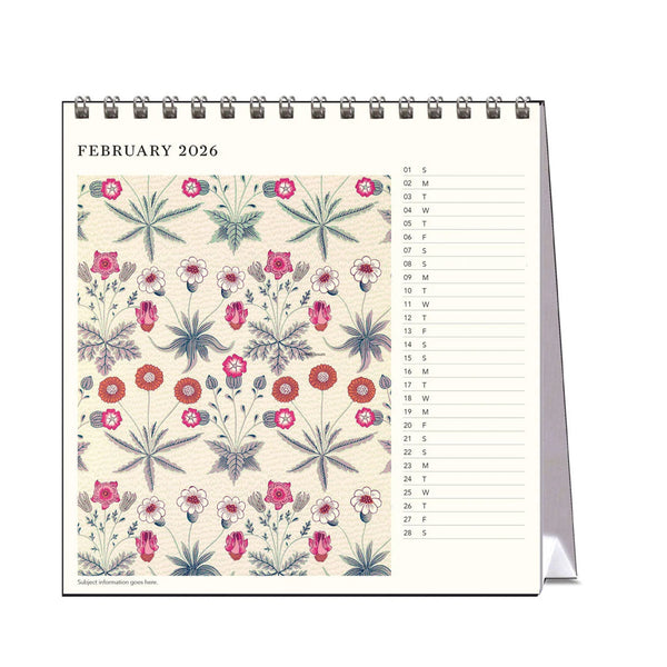 2026 Desk Calendar | William Morris | Vevoke
