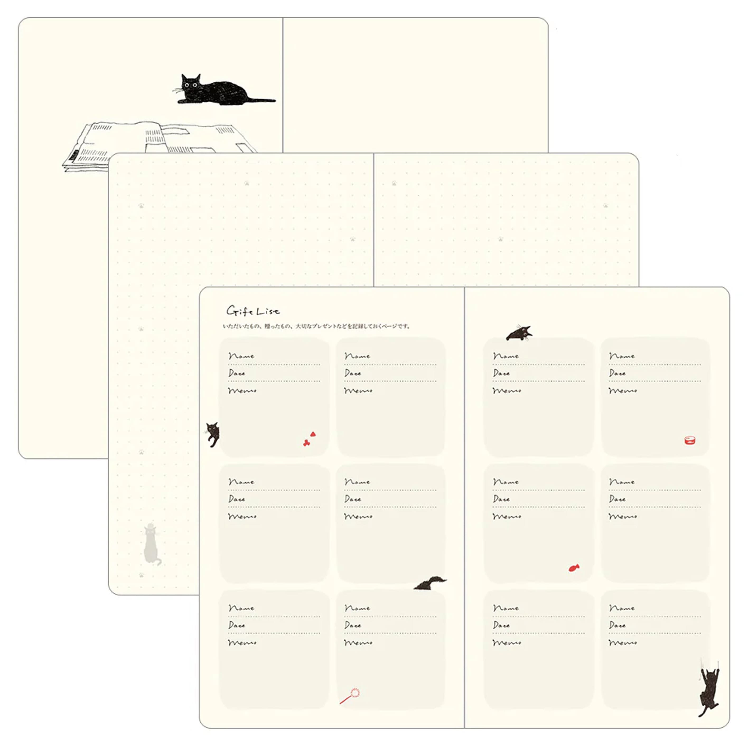 2026 Diary | Book Style | Cat | Navy | Midori