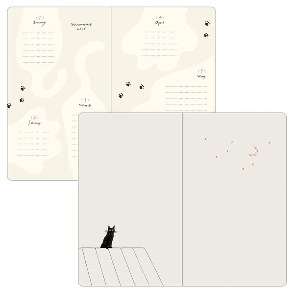 2026 Diary | Book Style | Cat | Grey | Midori