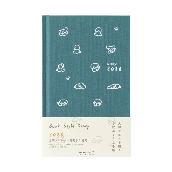 2026 Diary | Book Style | Dog | Blue | Midori