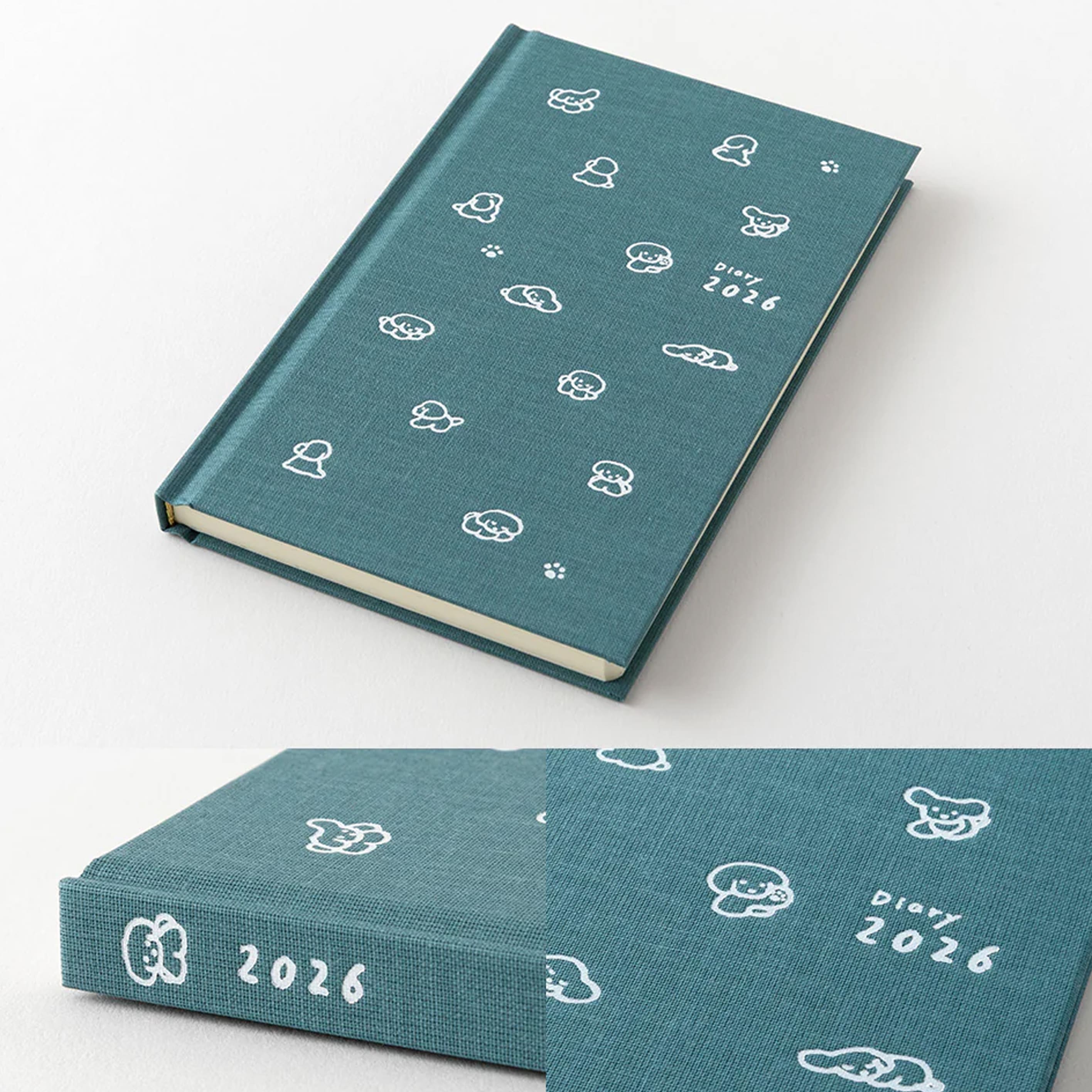 2026 Diary | Book Style | Dog | Blue | Midori