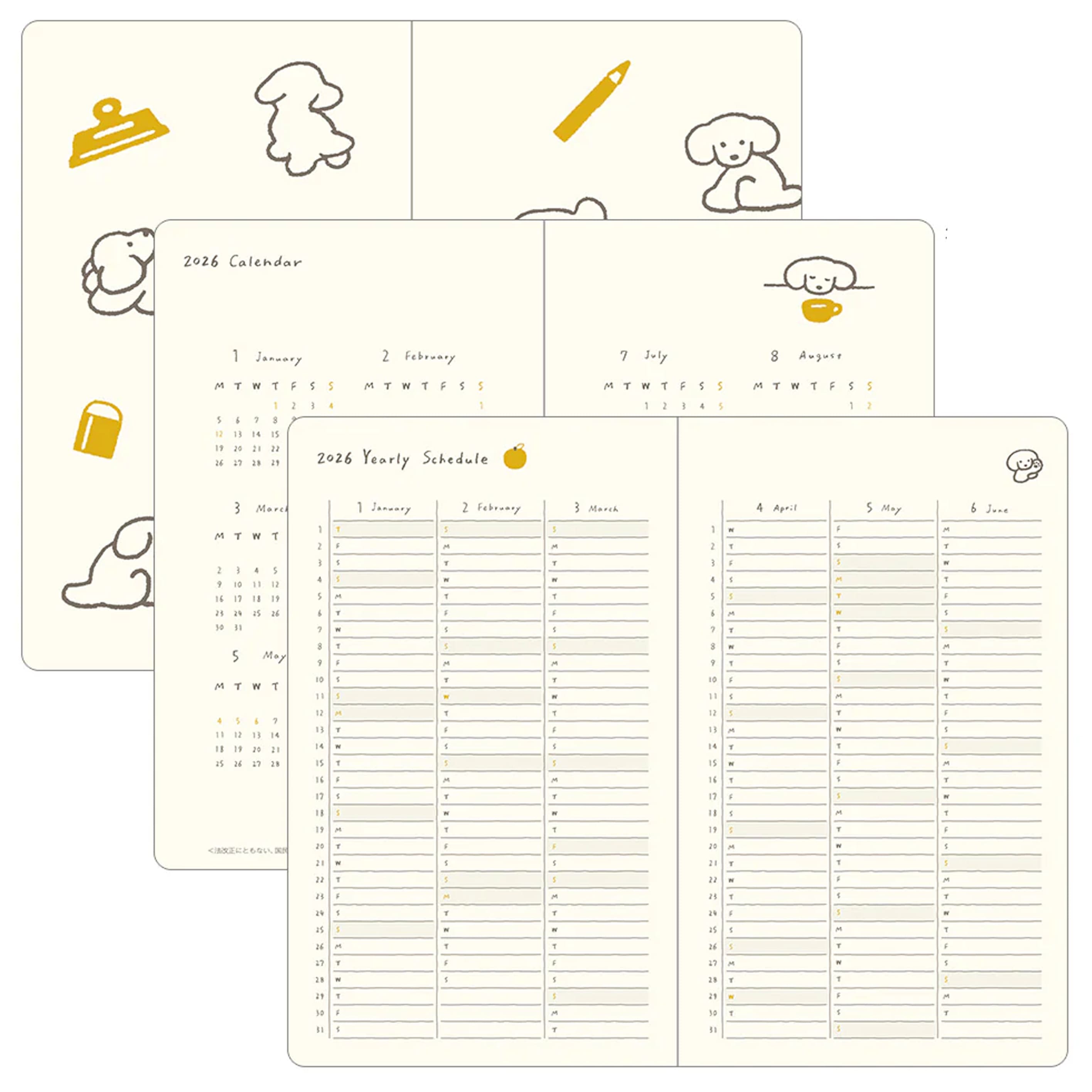 2026 Diary | Book Style | Dog | Blue | Midori