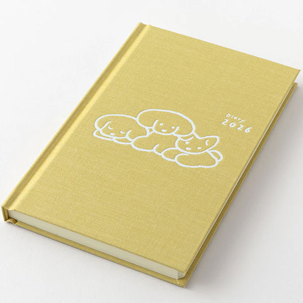 2026 Diary | Book Style | Dogs | Yellow | Midori