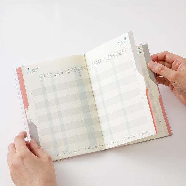 2026 Diary | Double Schedule | B6 | Midori | 2 COLOUR OPTIONS AVAILABLE
