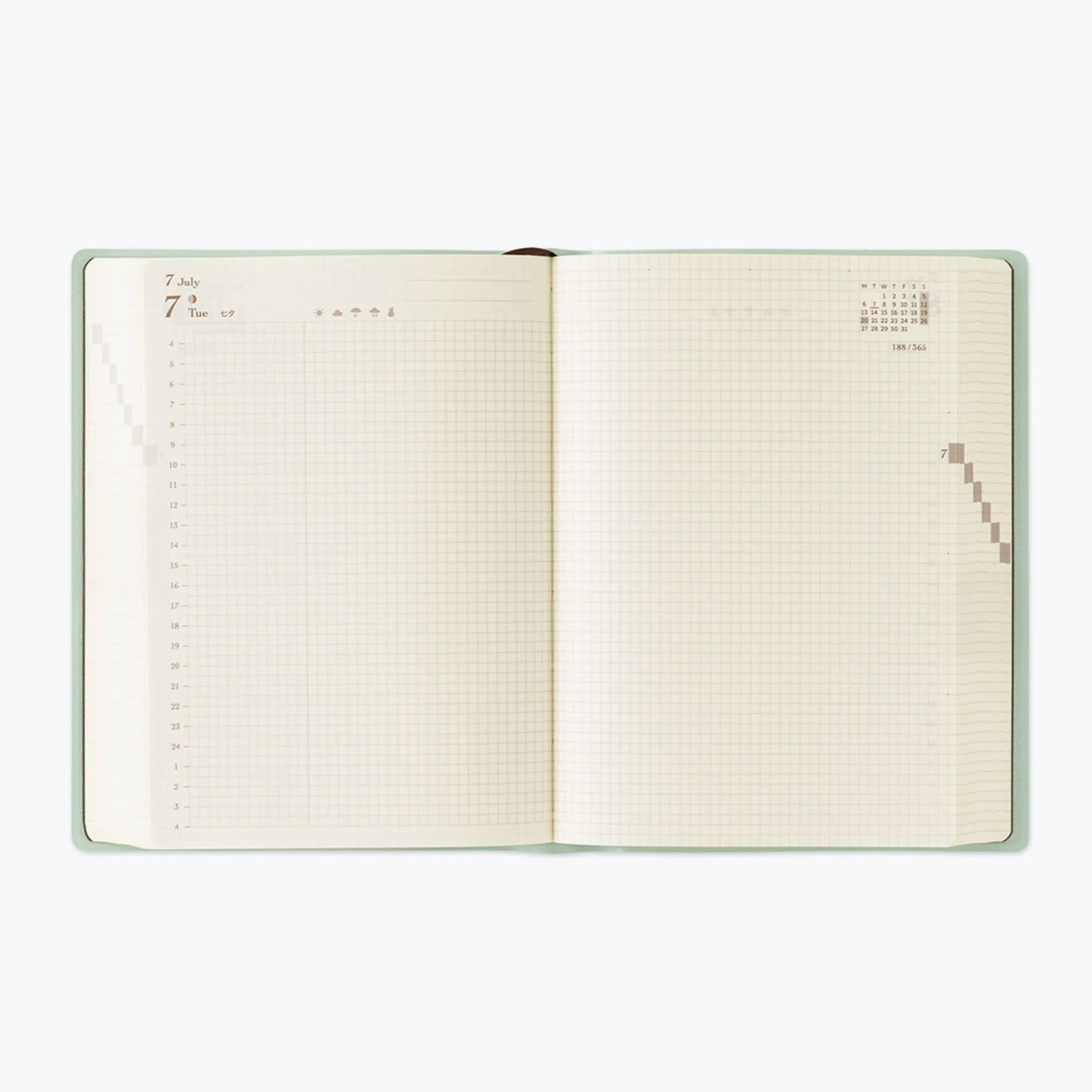 2026 Diary | Monthly Block & Daily | A6 | Hibino | Midori | 2 COLOUR OPTIONS AVAILABLE