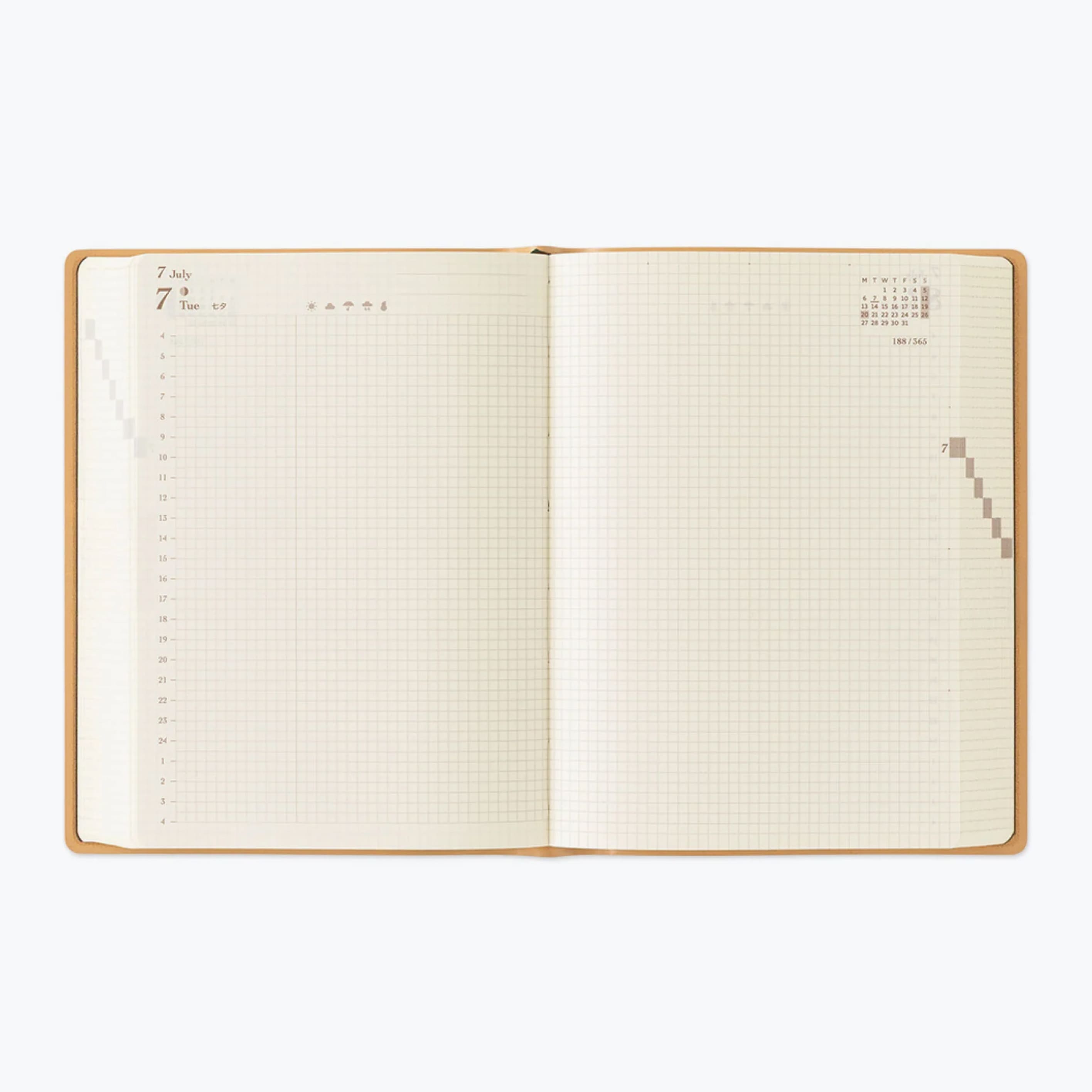 2026 Diary | Monthly Block & Daily | A6 | Hibino | Midori | 2 COLOUR OPTIONS AVAILABLE