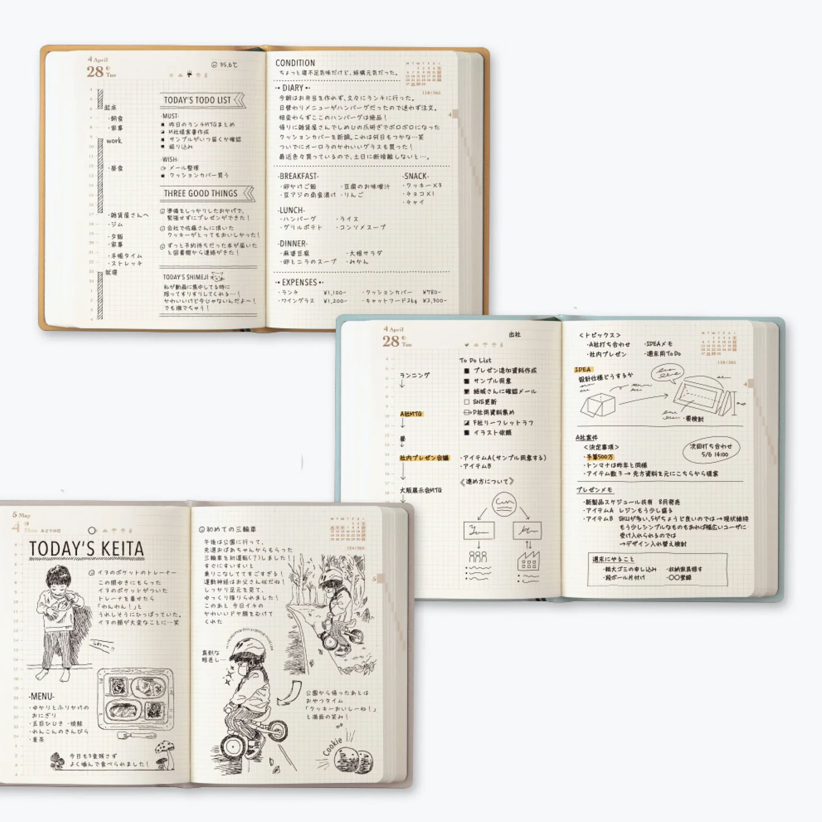 2026 Diary | Monthly Block & Daily | A6 | Hibino | Midori | 2 COLOUR OPTIONS AVAILABLE