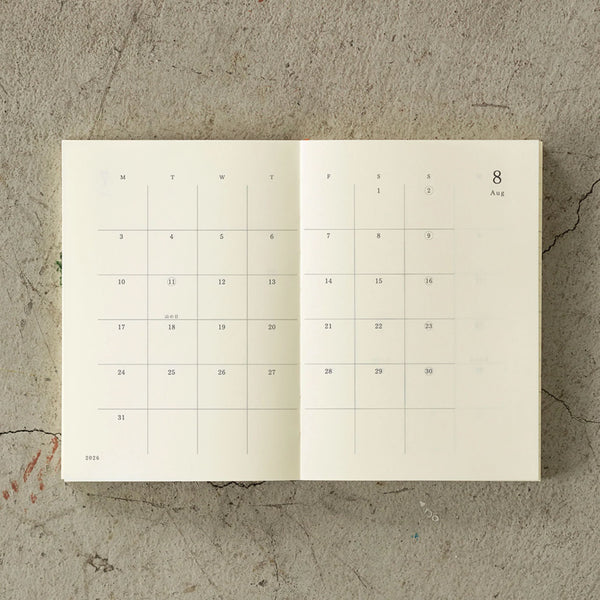 2026 Diary | Notebook Diary | Monthly  MD Paper | Midori | 3 SIZE OPTIONS AVAILABLE