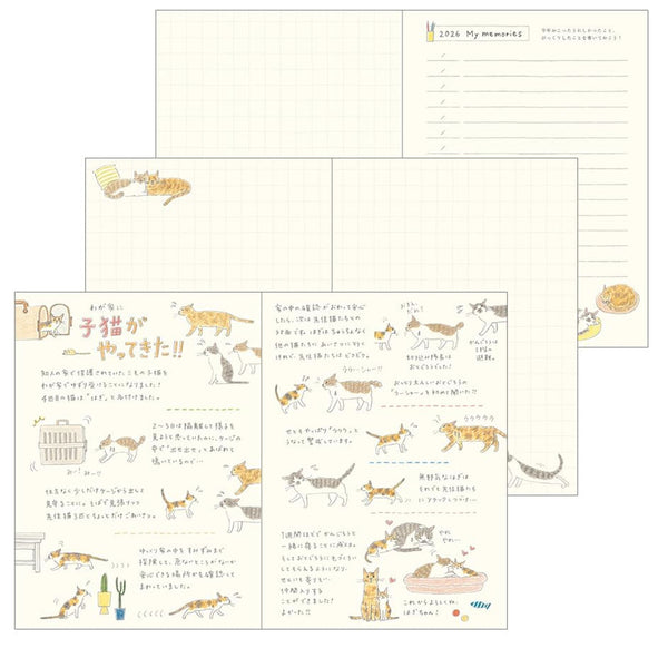 2026 Diary | Pocket Diary | Cats | Midori | 3 SIZE OPTIONS AVAILABLE