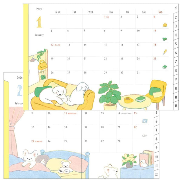 2026 Diary | Pocket Diary | Dog | Midori | 3 SIZE OPTIONS AVAILABLE