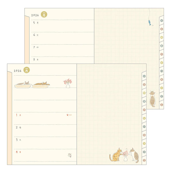 2026 Diary | Pocket Diary | Cats | Midori | 3 SIZE OPTIONS AVAILABLE