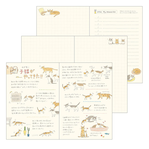 2026 Diary | Pocket Diary | Cats | Midori | 3 SIZE OPTIONS AVAILABLE