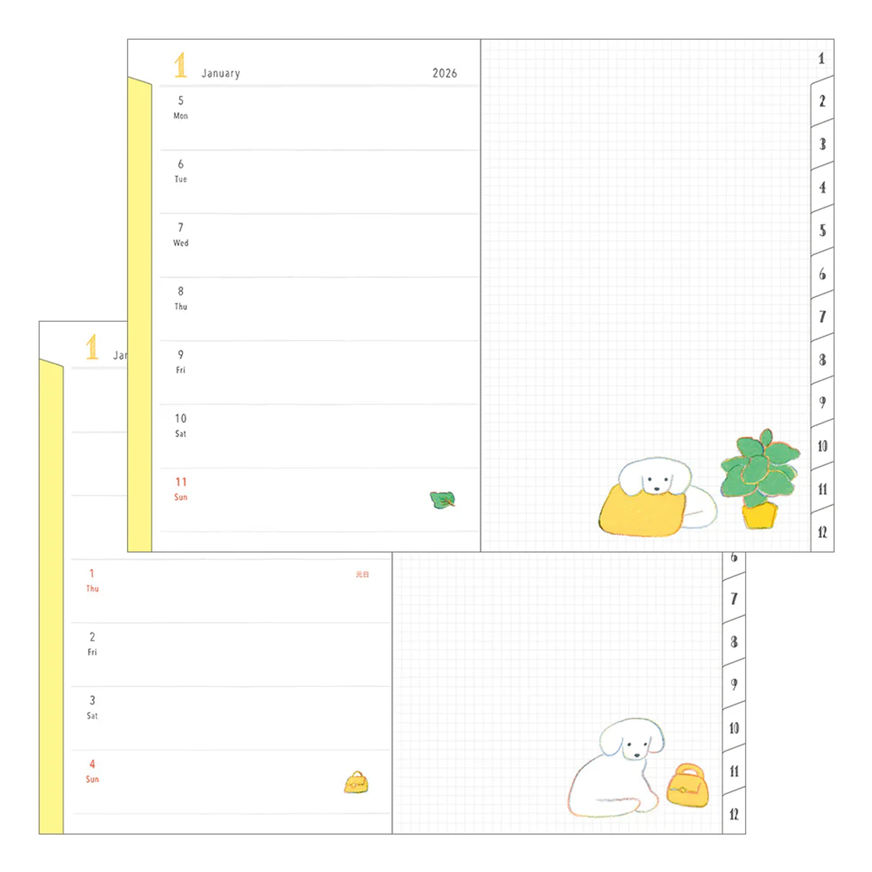 2026 Diary | Pocket Diary | Dog | Midori | 3 SIZE OPTIONS AVAILABLE