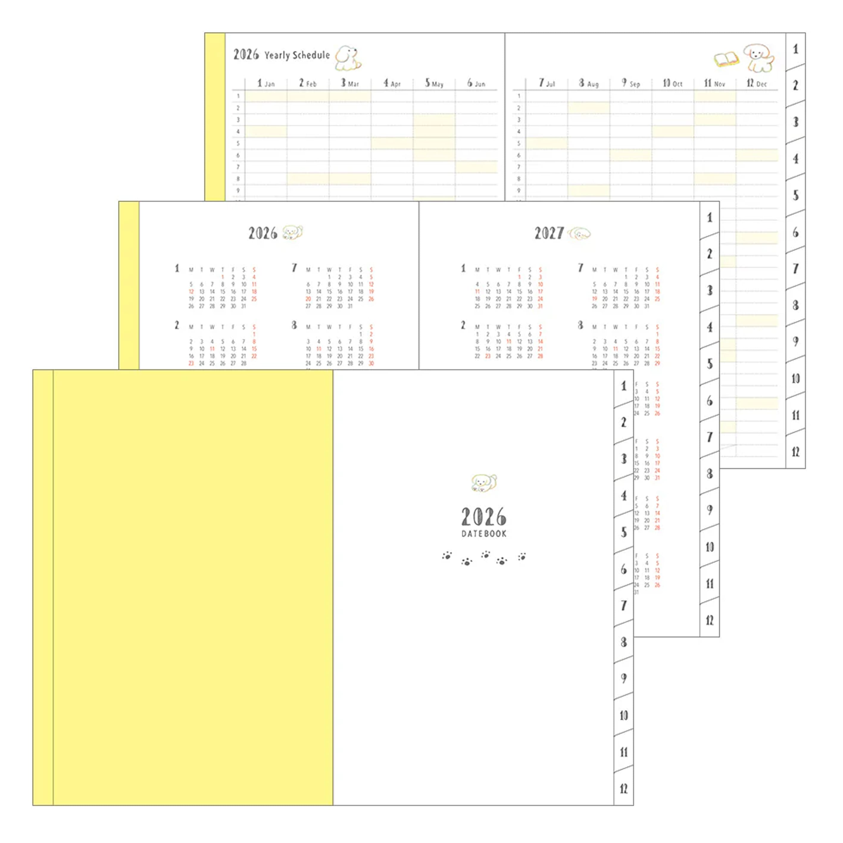 2026 Diary | Pocket Diary | Dog | Midori | 3 SIZE OPTIONS AVAILABLE