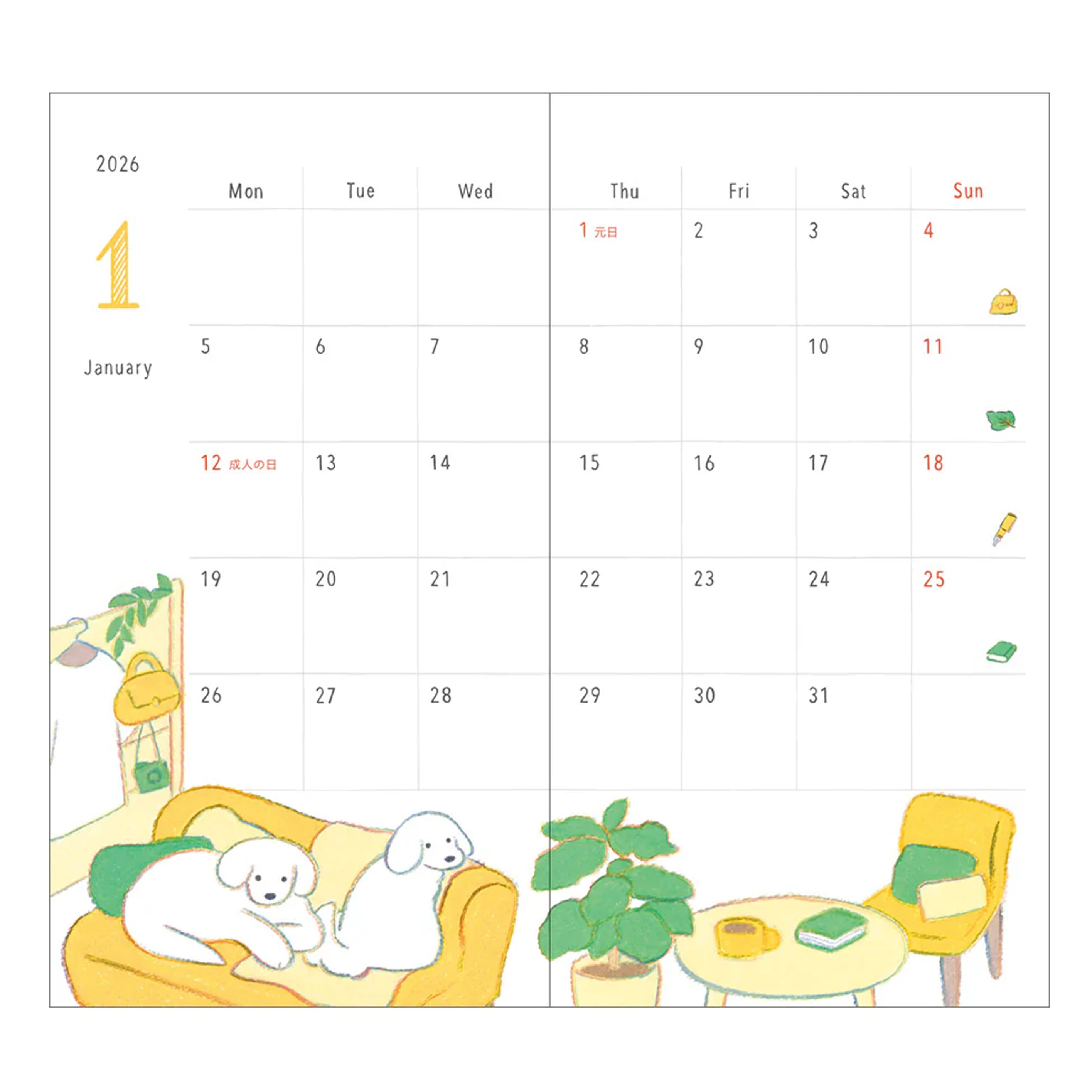 2026 Diary | Pocket Diary | Dog | Midori | 3 SIZE OPTIONS AVAILABLE