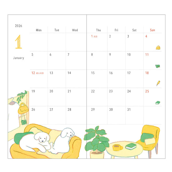 2026 Diary | Pocket Diary | Dog | Midori | 3 SIZE OPTIONS AVAILABLE