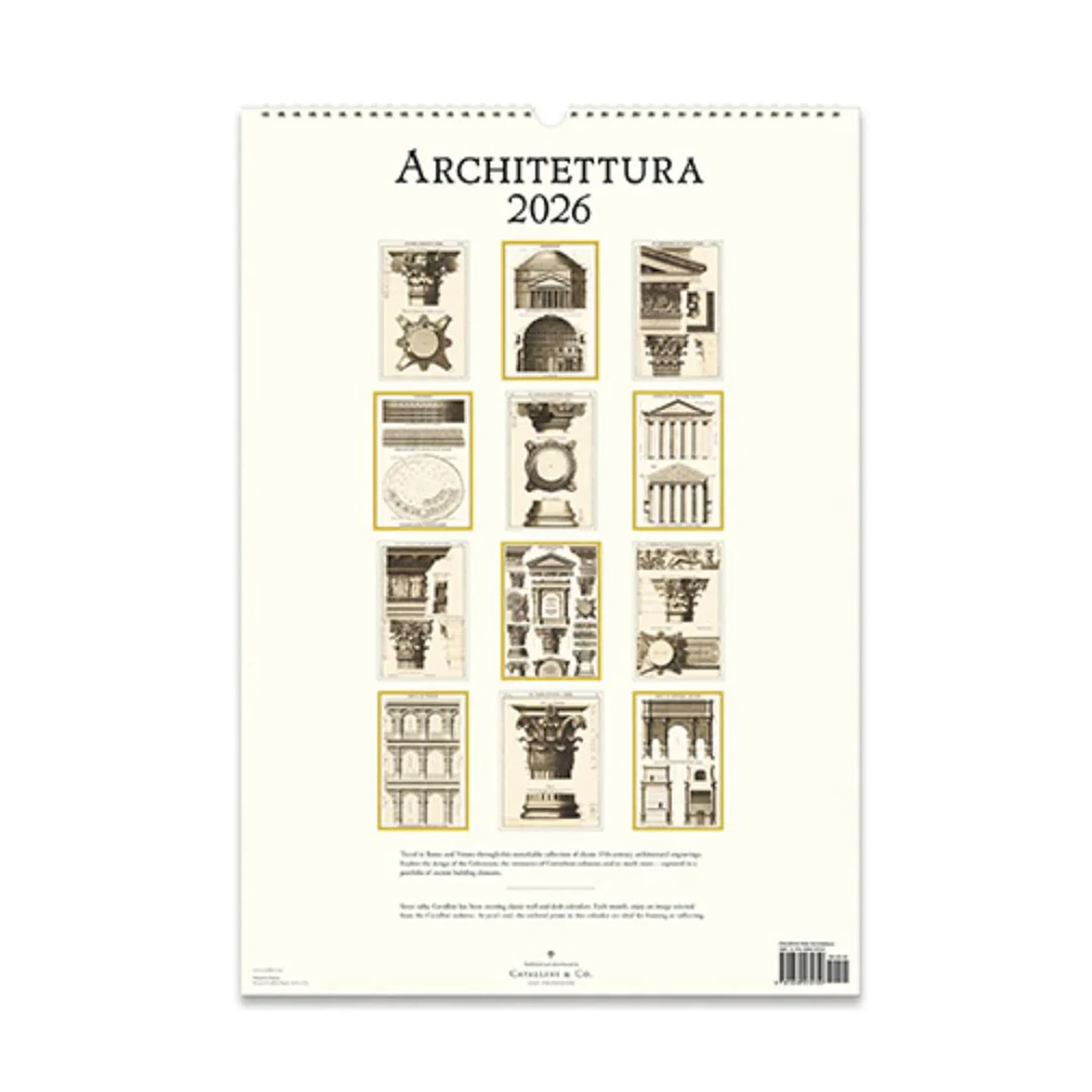 2026 Wall Calendar | Architecttura | Cavallini & Co.
