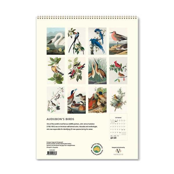 2026 Wall Calendar | Audubon's Birds | Vevoke