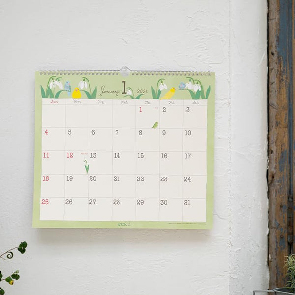 2026 Wall Calendar | Bird | Midori