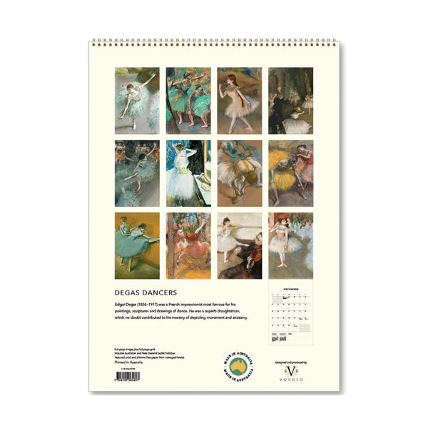 2026 Wall Calendar | Degas Dancers | Vevoke